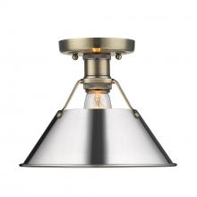 Golden Canada 3306-FM AB-CH - Orwell 1-Light Flush Mount in Aged Brass with Chrome