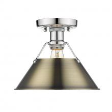 Golden Canada 3306-FM CH-AB - Orwell CH Flush Mount in Chrome with Aged Brass shade