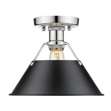 Golden Canada 3306-FM CH-BLK - Orwell 1-Light Flush Mount in Chrome with Matte Black