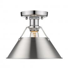 Golden Canada 3306-FM CH-PW - Orwell 1-Light Flush Mount in Chrome with Pewter