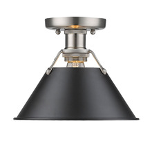 Golden Canada 3306-FM PW-BLK - Orwell PW Flush Mount in Pewter with Matte Black shade