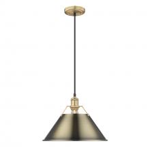 Golden Canada 3306-L BCB-AB - Orwell BCB Large Pendant - 14" in Brushed Champagne Bronze with Aged Brass shade