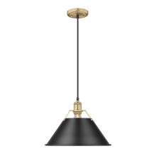 Golden Canada 3306-L BCB-BLK - Orwell BCB Large Pendant - 14" in Brushed Champagne Bronze with Matte Black shade