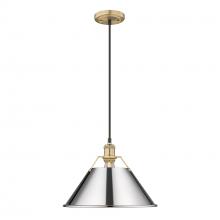 Golden Canada 3306-L BCB-CH - Orwell BCB Large Pendant - 14" in Brushed Champagne Bronze with Chrome shade