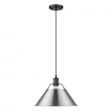 Golden Canada 3306-L BLK-PW - Orwell 14" Wide Large Pendant in Matte Black with Pewter