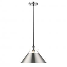 Golden Canada 3306-L CH-PW - Orwell CH Large Pendant - 14" in Chrome with Pewter shade