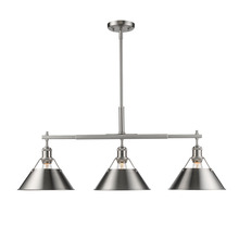 Golden Canada 3306-LP PW-PW - Orwell PW 3 Light Linear Pendant in Pewter with Pewter shades