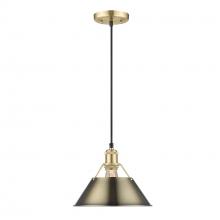 Golden Canada 3306-M BCB-AB - Orwell BCB Medium Pendant - 10" in Brushed Champagne Bronze with Aged Brass shade