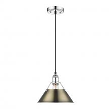 Golden Canada 3306-M CH-AB - Orwell 10" Wide Medium Pendant in Chrome with Aged Brass