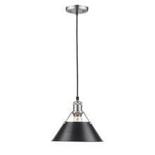 Golden Canada 3306-M PW-BLK - Orwell 10" Wide Medium Pendant in Pewter with Matte Black