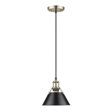 Golden Canada 3306-S AB-BLK - Orwell 7.5" Wide Small Pendant in Aged Brass with Matte Black