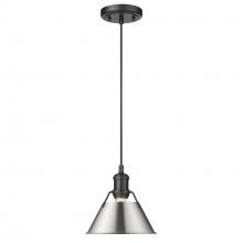 Golden Canada 3306-S BLK-PW - Orwell BLK Small Pendant - 7" in Matte Black with Pewter shade