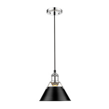 Golden Canada 3306-S CH-BLK - Orwell CH Small Pendant - 7" in Chrome with Matte Black shade