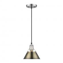 Golden Canada 3306-S PW-AB - Orwell PW Small Pendant - 7" in Pewter with Aged Brass shade