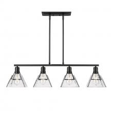 Golden Canada 3308-LP BLK-WTG - Kepler Linear Pendant in Matte Black with Water Glass Shade