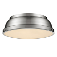 Golden Canada 3602-14 PW-PW - Duncan 14" Flush Mount in Pewter with a Pewter Shade