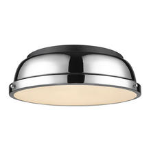 Golden Canada 3602-14 BLK-CH - Duncan 14" Flush Mount in Matte Black with Chrome