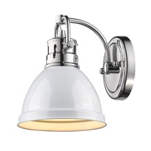 Golden Canada 3602-BA1 CH-WH - Duncan 1 Light Bath Vanity in Chrome with a White Shade