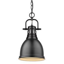 Golden Canada 3602-S BLK-BLK - Duncan Small Pendant with Chain in Matte Black with a Matte Black Shade