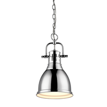 Golden Canada 3602-S CH-CH - Duncan Small Pendant with Chain in Chrome with a Chrome Shade