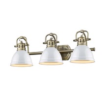 Golden Canada 3602-BA3 AB-WH - Duncan 3-Light Bath Vanity in Aged Brass with White