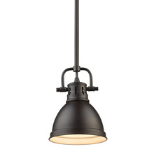 Golden Canada 3604-M1L RBZ-RBZ - Duncan Mini Pendant with Rod in Rubbed Bronze with a Rubbed Bronze Shade