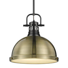 Golden Canada 3604-L BLK-AB - Duncan Large Pendant with Rod