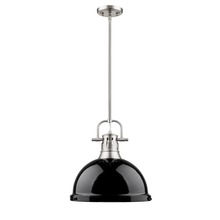 Golden Canada 3604-L PW-BK - Duncan 1 Light Pendant with Rod