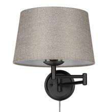 Golden Canada 3692-A1W BLK-NS - Eleanor Articulating Wall Sconce in Matte Black with Natural Sisal Shade