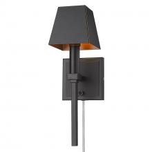 Golden Canada 5905-1W BLK-BLK - Messina 1 Light Wall Sconce