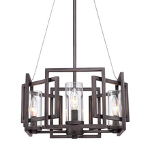 Golden Canada 6068-4P GMT - Marco 4 Light Pendant (Convertible) in Gunmetal Bronze with Clear Glass