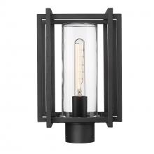 Golden Canada 6071-OPST NB-CLR - Tribeca NB Post Mount - Outdoor in Natural Black with Clear Glass Shade