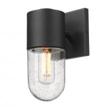 Golden Canada 6080-OWS NB-SD - Ezra 1 Light Wall Sconce - Outdoor in Natural Black with Seeded Glass Shade