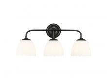 Golden Canada 6954-BA3 BLK-OP - Dorinda 3-Light Vanity Light in Matte Black with Opal Glass