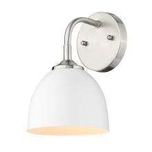 Golden Canada 6956-1W PW-WHT - Zoey 1-Light Wall Sconce in Pewter with Matte White Shade