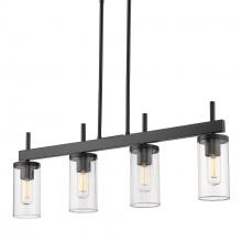 Golden Canada 7011-LP BLK-CLR - Winslett Linear Pendant in Matte Black with Ribbed Clear Glass Shades