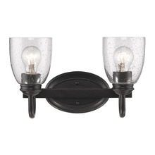 Golden Canada 8001-BA2 BLK-SD - Parrish 2 Light Bath Vanity in Matte Black with Seeded Glass