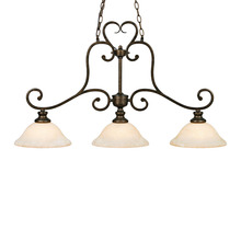 Golden Canada 8063-10 BUS - Heartwood 3 Light Linear Pendant in Burnt Sienna with Tea Stone Glass