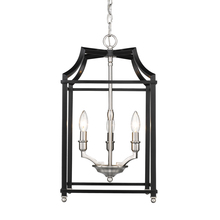 Golden Canada 8401-3P PW-BLK - Leighton PW 3 Light Pendant in Pewter with Black