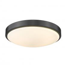 Golden Canada 9128-FM13 BLK-OP - Gabi 13" Flush Mount in Matte Black with Opal Glass