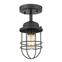 Golden Canada 9808-SF BLK - Seaport Semi-Flush in Matte Black