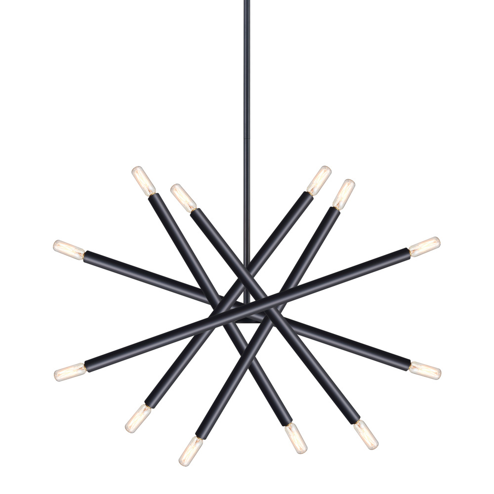 Mandelorian 32" 12-Light Adjustable Sputnik in Matte Black