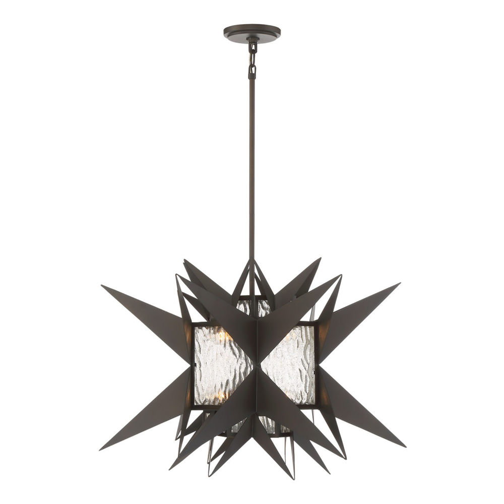 8-Light 28" Mexican Themed Pendant Light