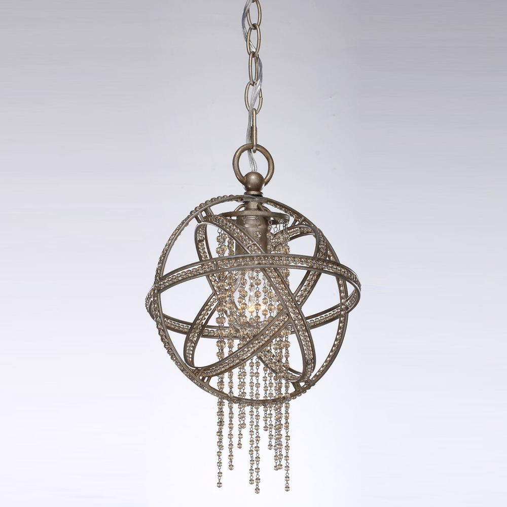 1-Light 11" Orbital Crystal Chandelier