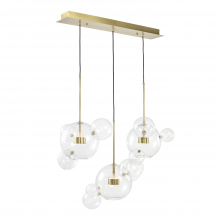 ZEEV Lighting CD10378-6-AGB - 6-Light LED 45" Aged Brass Linear Glass Multi-Pendant