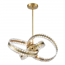 ZEEV Lighting P30096-6-AGB - 6-Light 19"  3 Band Orbital Aged Brass Crystal Pendant Light