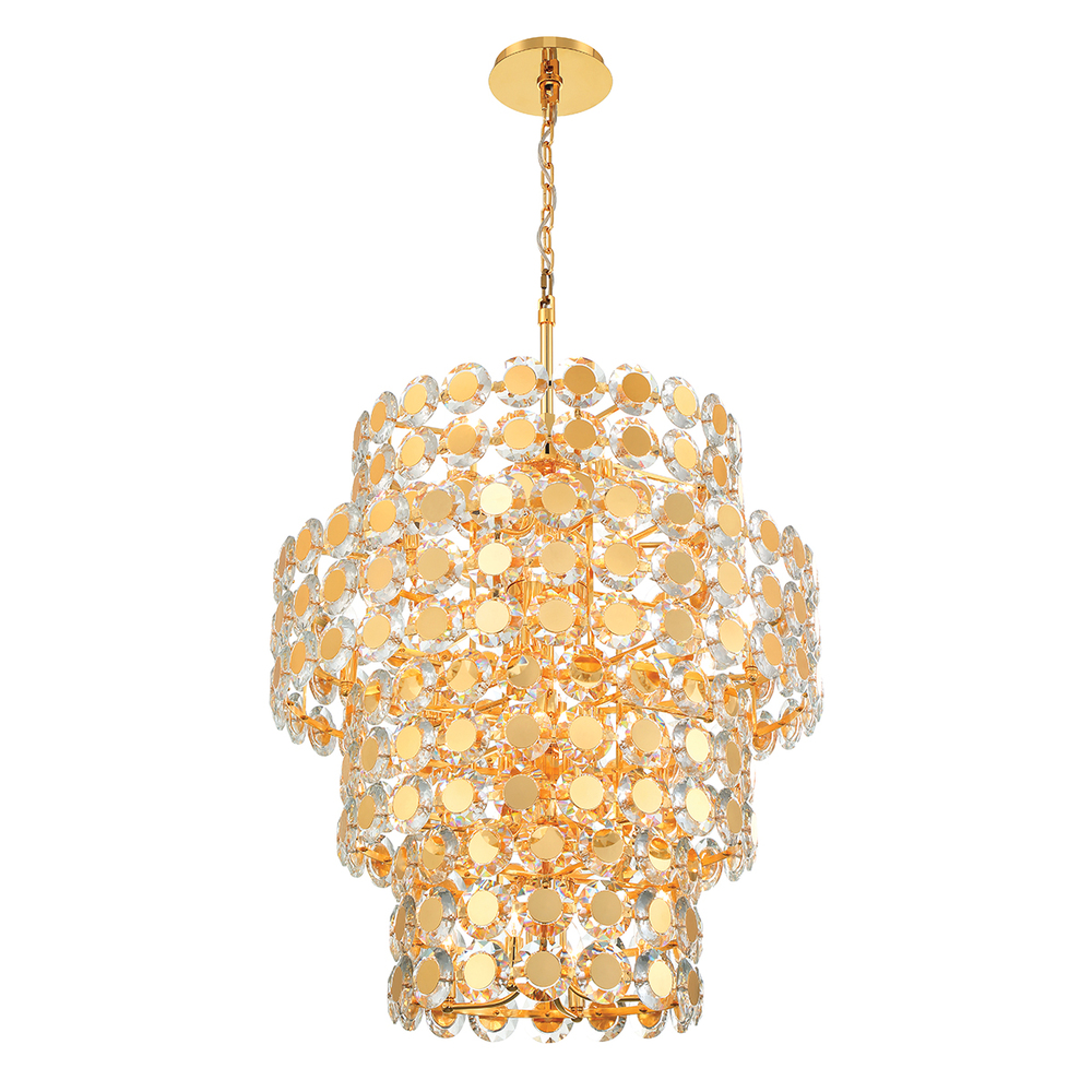 Perrene 24 Light Chandelier in Gold