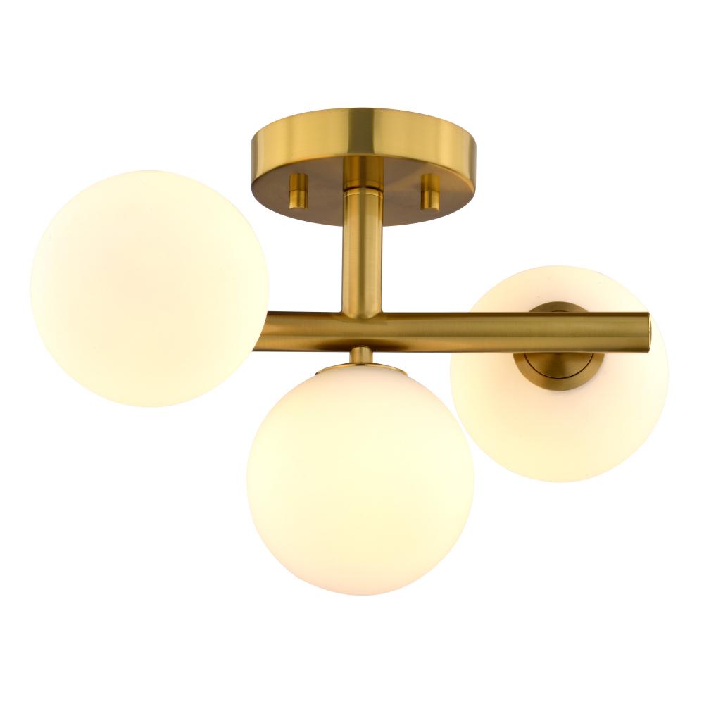 Graham 13-in. W 3 Light Semi-Flush Mount Harvest Gold