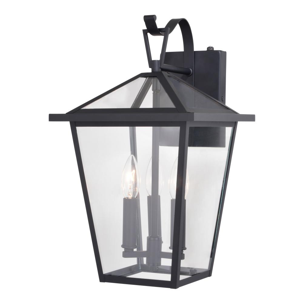 Derby 10-in 3 Light Outdoor Wall Light Matte Black