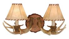  WL33042NS - Lodge 2L Antler Wall Light Noachian Stone